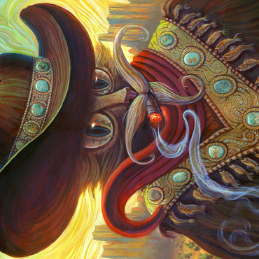 Turquoise Kid Cowboy Cat - Jeff Haynie 500 Jigsaw Puzzle 3D Modell