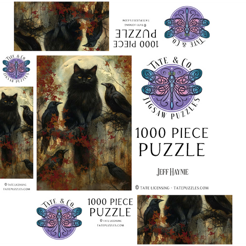 Friends Ravens And Cats - Jeff Haynie 1000 Jigsaw Puzzle box 3D Modell