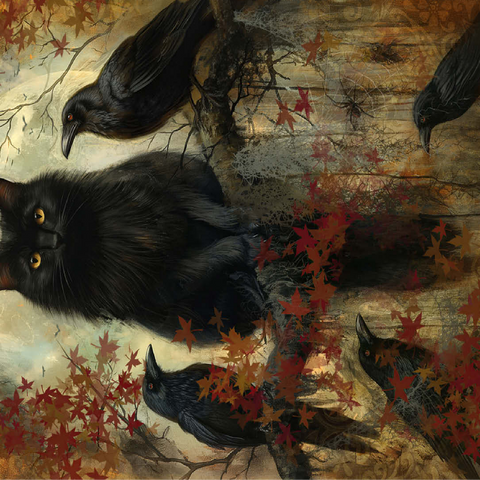 Friends Ravens And Cats - Jeff Haynie 100 Jigsaw Puzzle 3D Modell