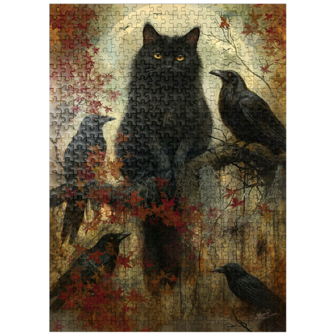 puzzleplate Friends Ravens And Cats - Jeff Haynie 500 Jigsaw Puzzle