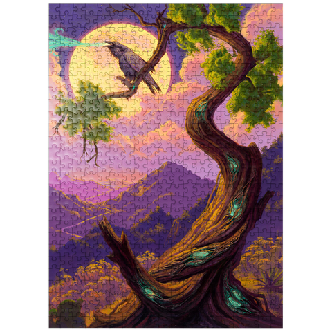 puzzleplate Answer The Call Mystical Raven Tree - Jeff Haynie 500 Jigsaw Puzzle