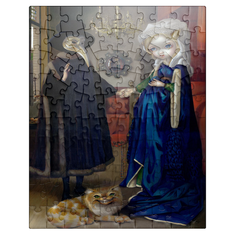 puzzleplate Alice in a Van Eyck Portrait - Jasmine Becket-Griffith 100 Jigsaw Puzzle