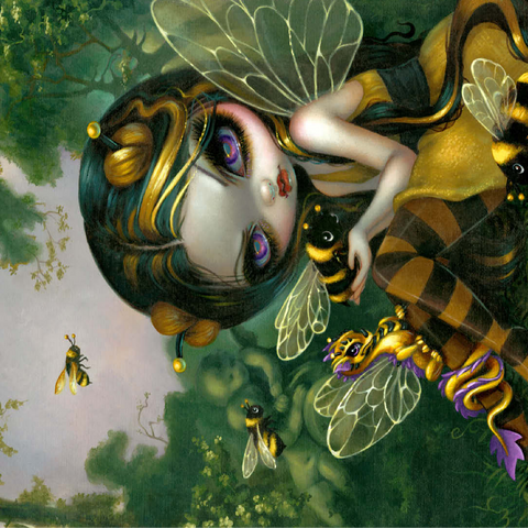 Bumblebee Dragonling - Jasmine Becket-Griffith 100 Jigsaw Puzzle 3D Modell