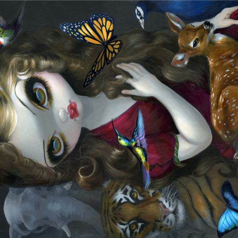 Fauna Girl With Animals- Jasmine Becket-Griffith 1000 Jigsaw Puzzle 3D Modell