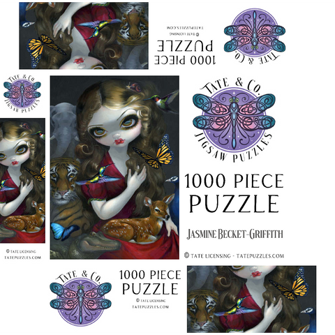 Fauna Girl With Animals- Jasmine Becket-Griffith 1000 Jigsaw Puzzle box 3D Modell