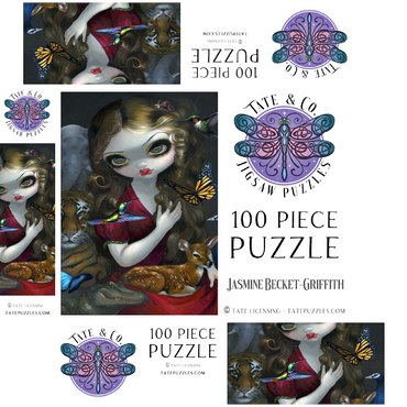 Fauna Girl With Animals- Jasmine Becket-Griffith 100 Jigsaw Puzzle box 3D Modell