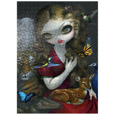 puzzleplate Fauna Girl With Animals- Jasmine Becket-Griffith 500 Jigsaw Puzzle