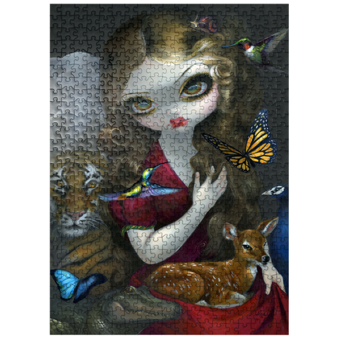puzzleplate Fauna Girl With Animals- Jasmine Becket-Griffith 500 Jigsaw Puzzle