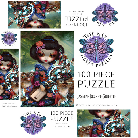 Kirin and Bakeneko Cats - Jasmine Becket-Griffith 100 Jigsaw Puzzle box 3D Modell