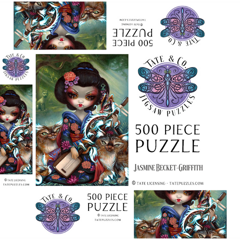 Kirin and Bakeneko Cats - Jasmine Becket-Griffith 500 Jigsaw Puzzle box 3D Modell