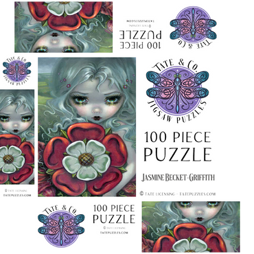 Tudor Rose Fairy - Jasmine Becket-Griffith 100 Jigsaw Puzzle box 3D Modell