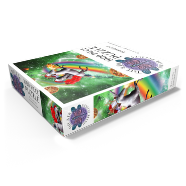 Christmas Unicorn Cat Adventuring in Space - Random Galaxy 1000 Jigsaw Puzzle box view1