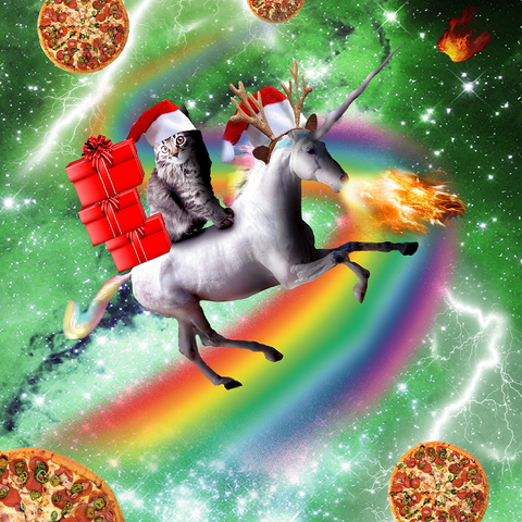 Christmas Unicorn Cat Adventuring in Space - Random Galaxy 500 Jigsaw Puzzle 3D Modell