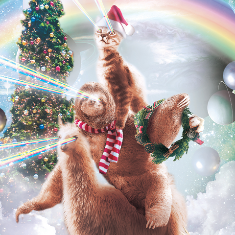 Sloth Cat and Llama Christmas Companions - Random Galaxy 1000 Jigsaw Puzzle 3D Modell