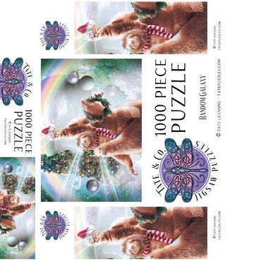 Sloth Cat and Llama Christmas Companions - Random Galaxy 1000 Jigsaw Puzzle box 3D Modell