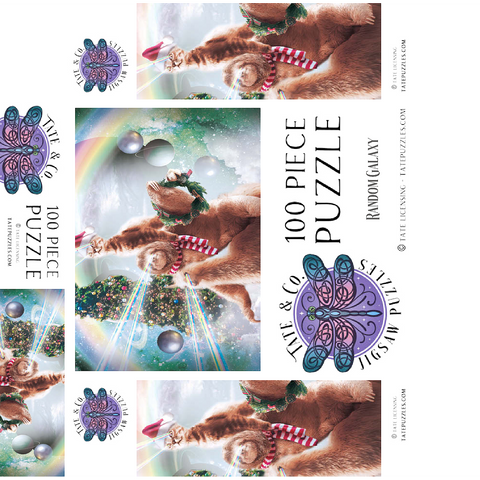 Sloth Cat and Llama Christmas Companions - Random Galaxy 100 Jigsaw Puzzle box 3D Modell