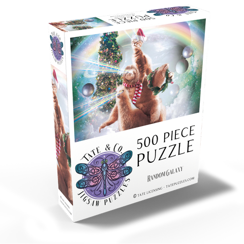 Sloth Cat and Llama Christmas Companions - Random Galaxy 500 Jigsaw Puzzle box view2