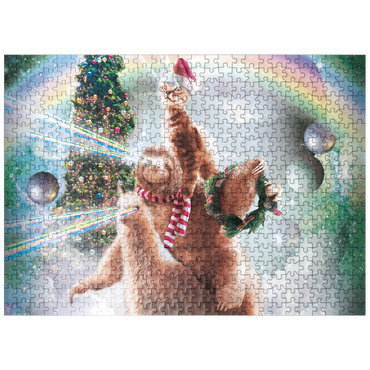 puzzleplate Sloth Cat and Llama Christmas Companions - Random Galaxy 500 Jigsaw Puzzle