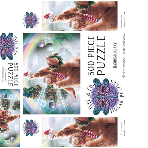 Sloth Cat and Llama Christmas Companions - Random Galaxy 500 Jigsaw Puzzle box 3D Modell