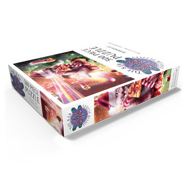 Pizza Laser Cat Celebrating Christmas - Random Galaxy 500 Jigsaw Puzzle box view1