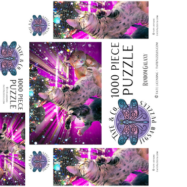 Disco Dancing Cat in 70s Retro - Random Galaxy 1000 Jigsaw Puzzle box 3D Modell