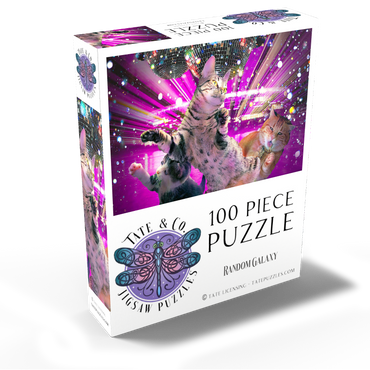 Disco Dancing Cat in 70s Retro - Random Galaxy 100 Jigsaw Puzzle box view2
