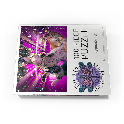 Disco Dancing Cat in 70s Retro - Random Galaxy 100 Jigsaw Puzzle box view3
