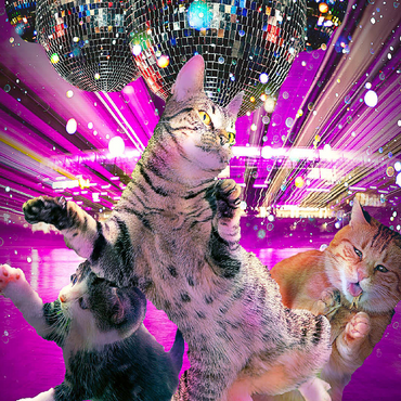 Disco Dancing Cat in 70s Retro - Random Galaxy 100 Jigsaw Puzzle 3D Modell