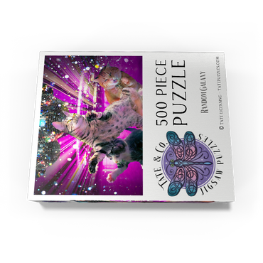 Disco Dancing Cat in 70s Retro - Random Galaxy 500 Jigsaw Puzzle box view3