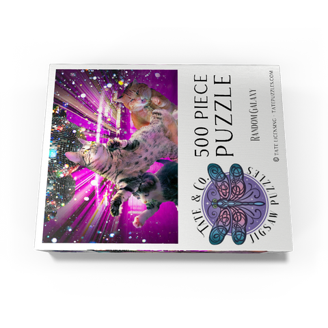 Disco Dancing Cat in 70s Retro - Random Galaxy 500 Jigsaw Puzzle box view3