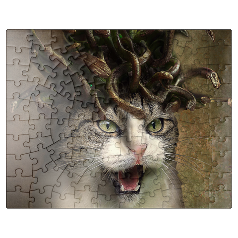 puzzleplate Meowdusa Vintage Medusa Cat - Random Galaxy 100 Jigsaw Puzzle