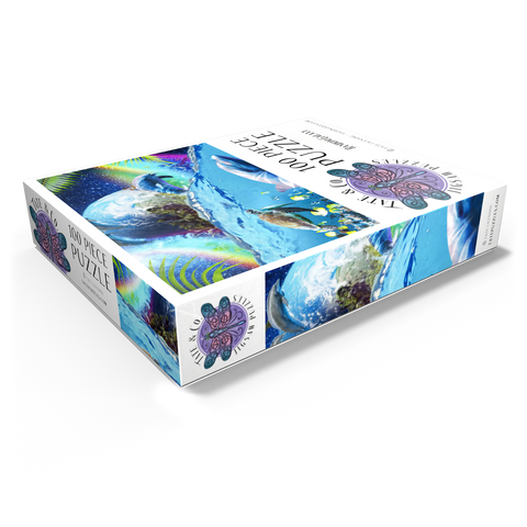 Galactic Dolphin Swimming Among the Stars - Random Galaxy 100 Jigsaw Puzzle box view1