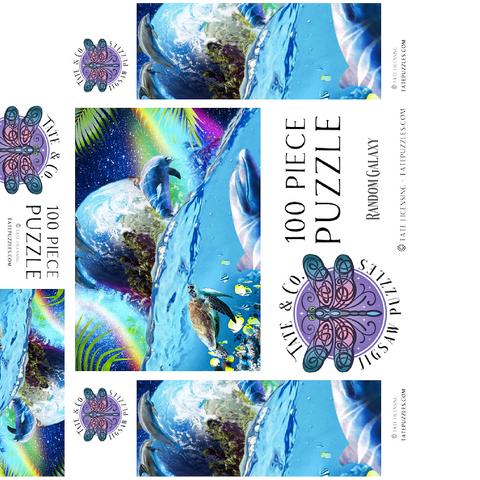 Galactic Dolphin Swimming Among the Stars - Random Galaxy 100 Jigsaw Puzzle box 3D Modell