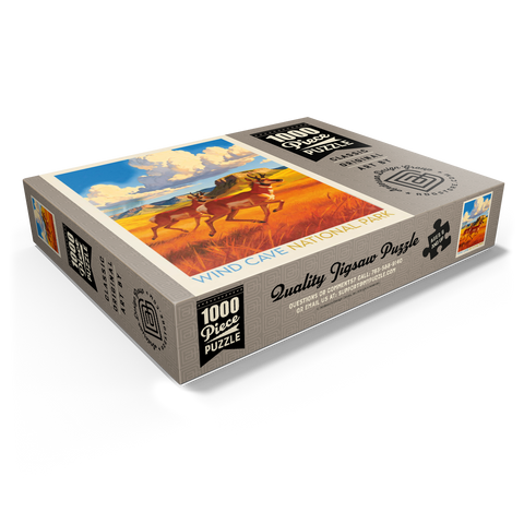 Wind Cave National Park: Antelope At Play 1000 Jigsaw Puzzle box view1