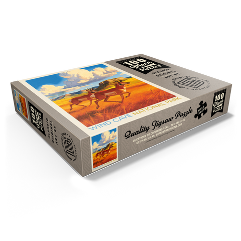 Wind Cave National Park: Antelope At Play 100 Jigsaw Puzzle box view1