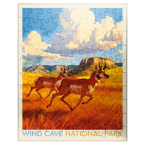 puzzleplate Wind Cave National Park: Antelope At Play 100 Jigsaw Puzzle