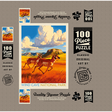 Wind Cave National Park: Antelope At Play 100 Jigsaw Puzzle box 3D Modell