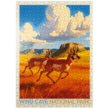 puzzleplate Wind Cave National Park: Antelope At Play 500 Jigsaw Puzzle