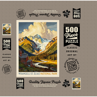 Wrangell-St. Elias National Park: Shady Valley 500 Jigsaw Puzzle box 3D Modell