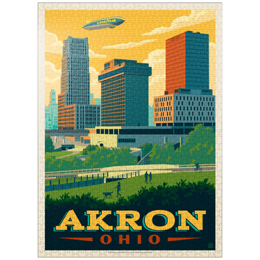 puzzleplate Akron, Ohio Skyline 1000 Jigsaw Puzzle
