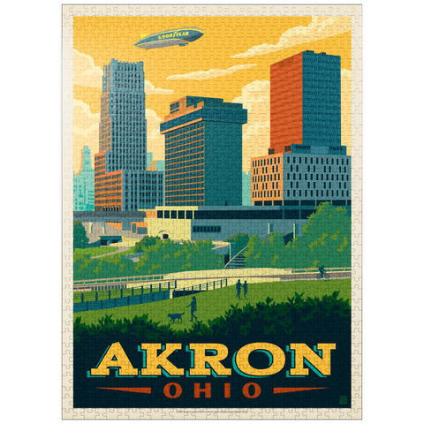 puzzleplate Akron, Ohio Skyline 1000 Jigsaw Puzzle