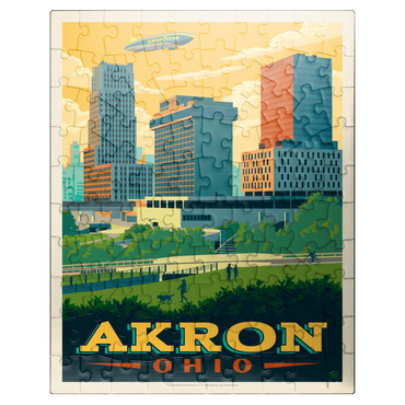 puzzleplate Akron, Ohio Skyline 100 Jigsaw Puzzle
