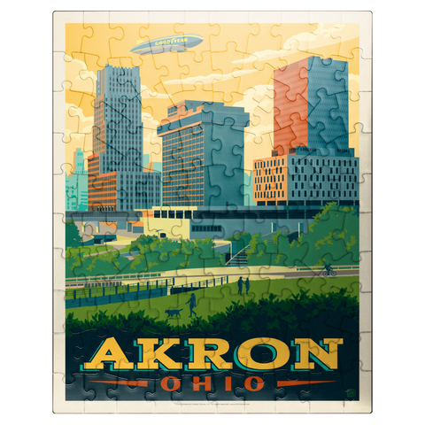 puzzleplate Akron, Ohio Skyline 100 Jigsaw Puzzle