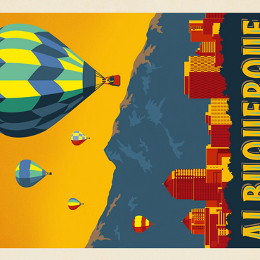 Albuquerque, New Mexico Skyline with Hot Air Balloons and Mountains 500 Jigsaw Puzzle 3D Modell