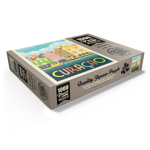 Curaçao: Willemstad Waterfront with Colorful Dutch Architecture 1000 Jigsaw Puzzle box view1