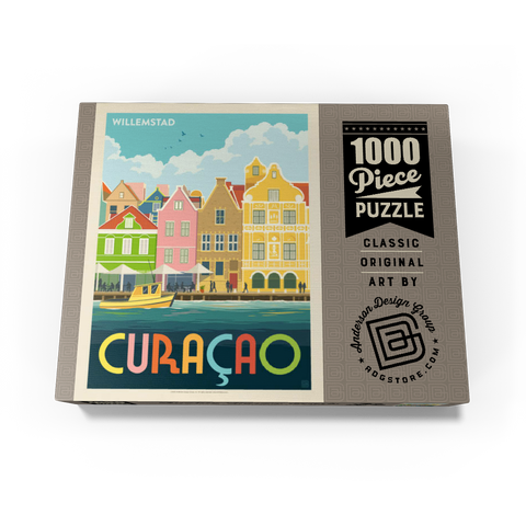 Curaçao: Willemstad Waterfront with Colorful Dutch Architecture 1000 Jigsaw Puzzle box view3