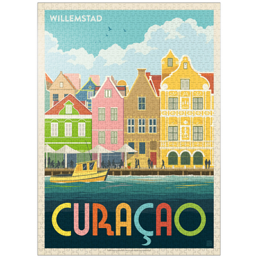 puzzleplate Curaçao: Willemstad Waterfront with Colorful Dutch Architecture 1000 Jigsaw Puzzle