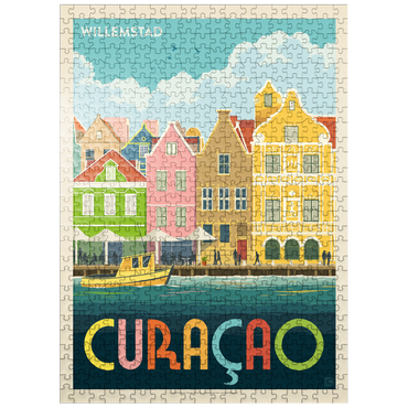 puzzleplate Curaçao: Willemstad Waterfront with Colorful Dutch Architecture 500 Jigsaw Puzzle