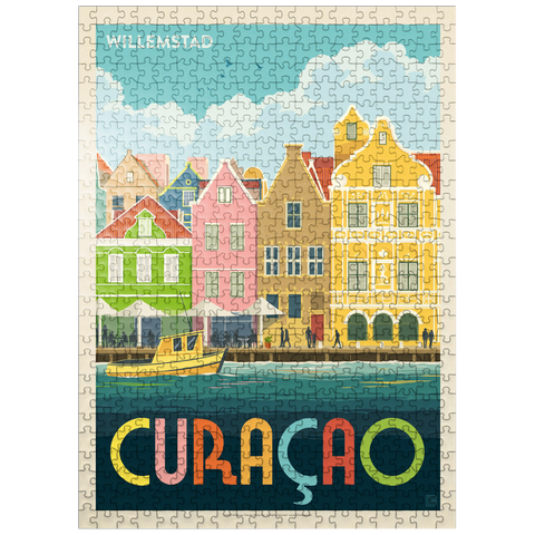 puzzleplate Curaçao: Willemstad Waterfront with Colorful Dutch Architecture 500 Jigsaw Puzzle