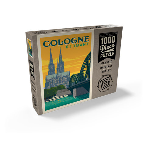 Germany: Cologne Skyline with Cathedral and Hohenzollern Bridge 1000 Jigsaw Puzzle box view2